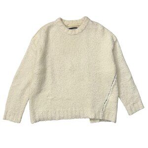 Adnym Atelier Women Chunky Knit Wool Asymmetric Sweater Cream S Lagom Minimalist